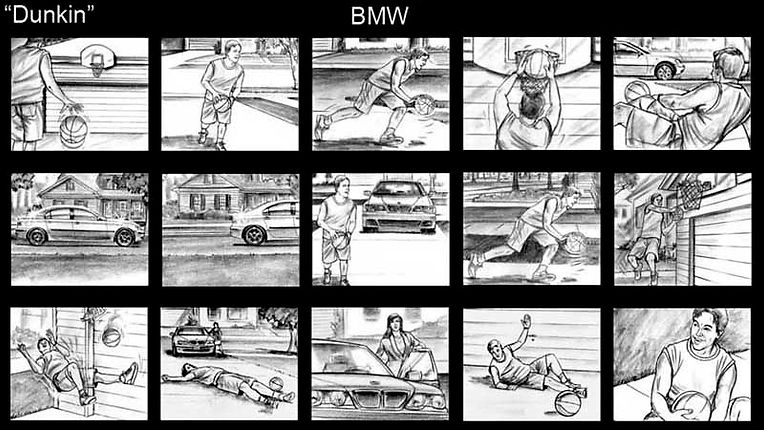black and white storyboard