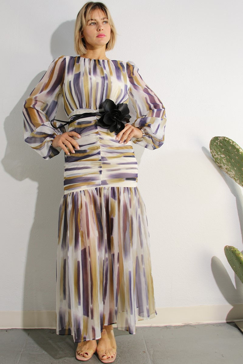 Dress Lilla, Gold and White