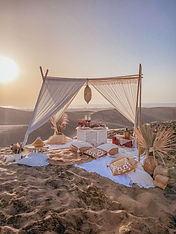 cabo beach picnic set up