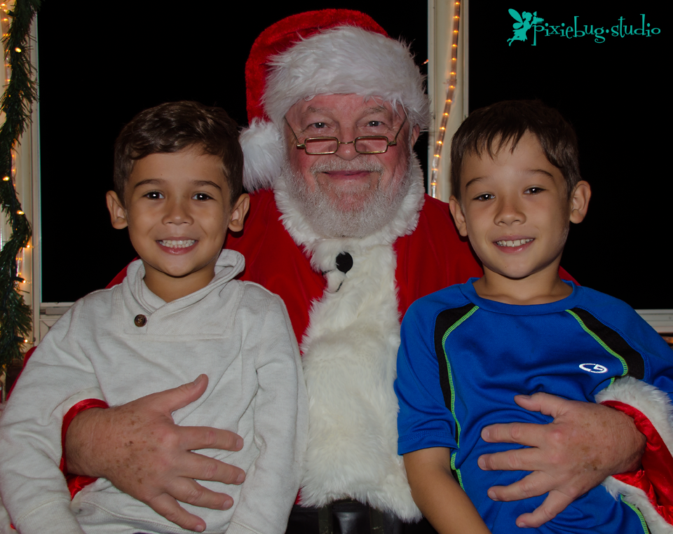Ronan, Santa and Kieran on the Holiday Express