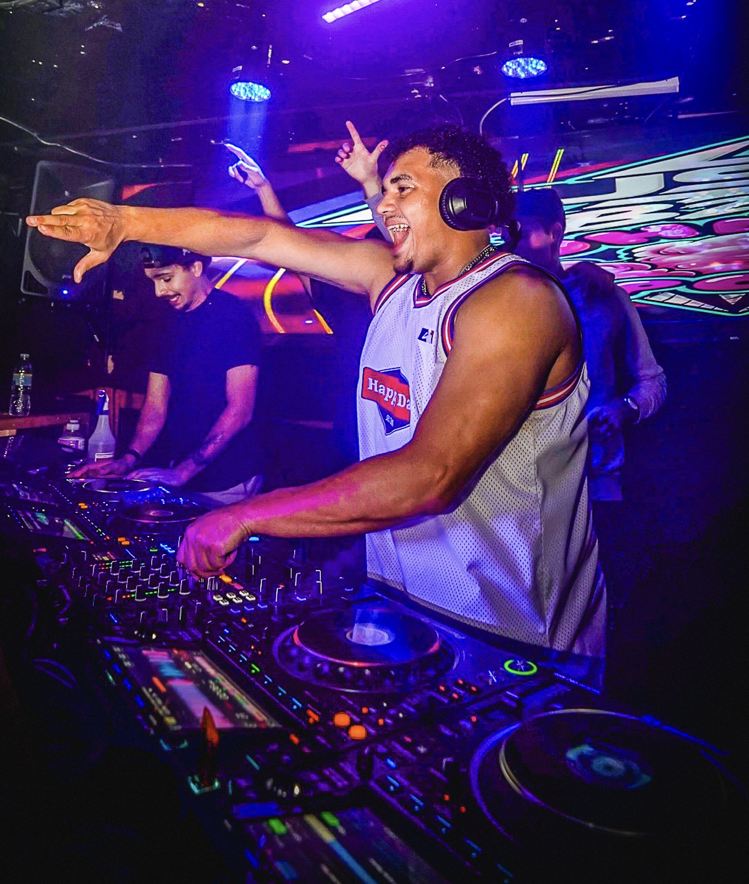 DJ performing at a nighttime event
