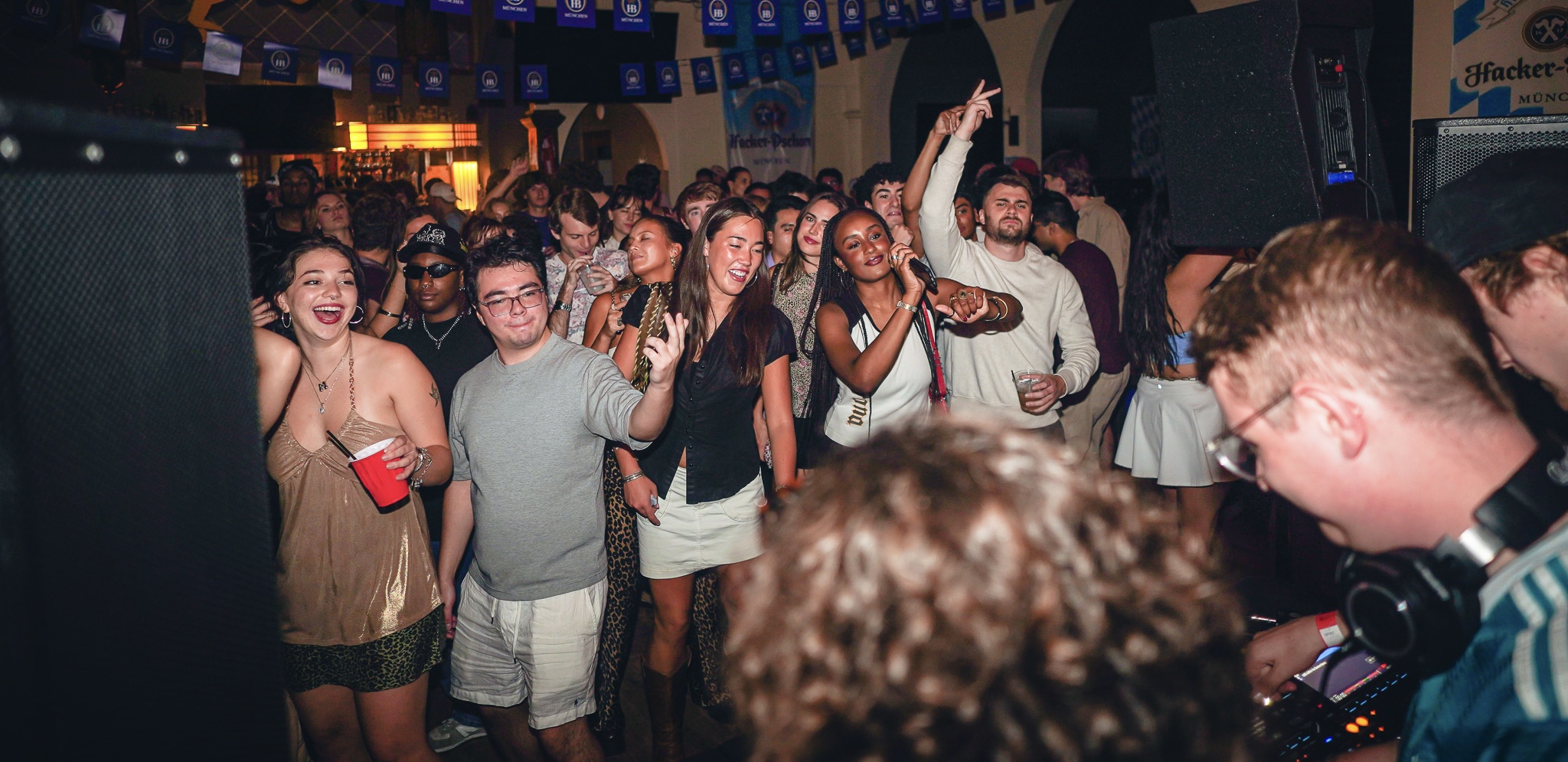Crowd gathered at a nightlife event
