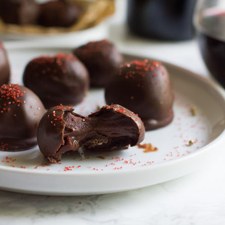 Trufas de chocolate al vino tinto