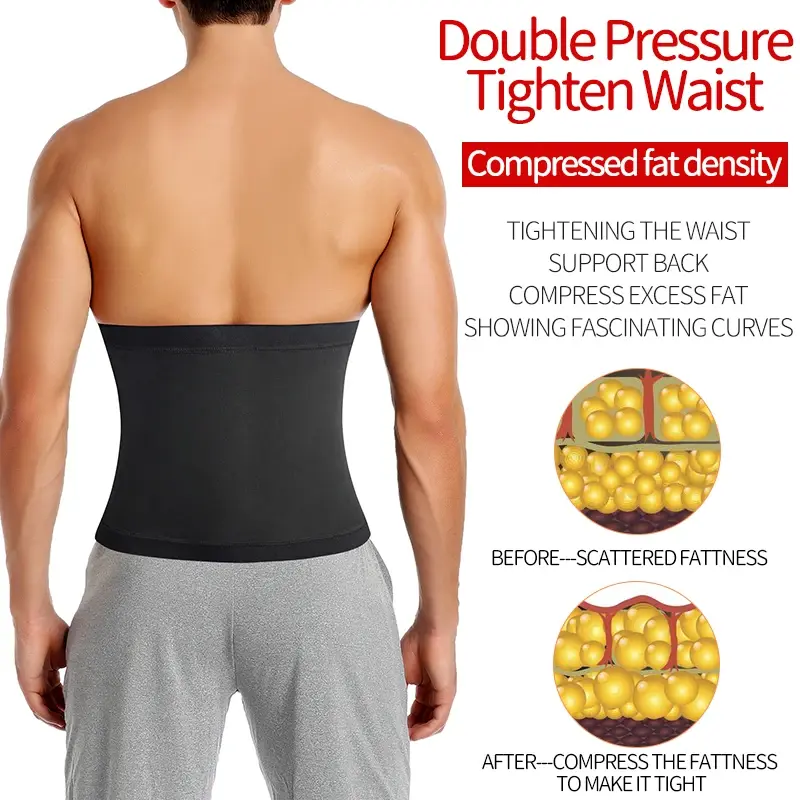 Miniatura: Mens Abdomen Reducer Sauna Body Shaper Fitness Sweat Trimmer Belt Waist Trainer 