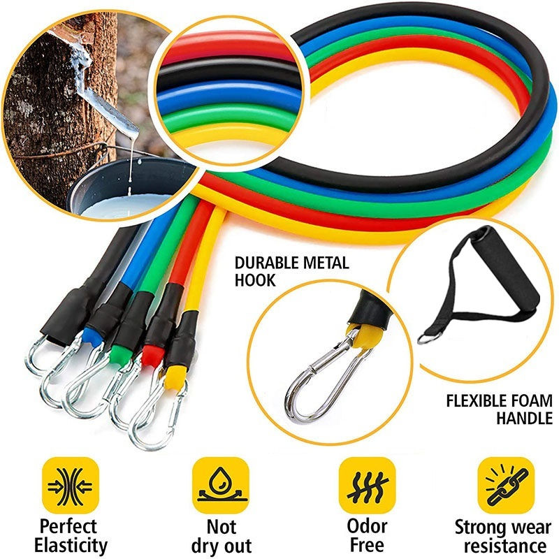 Miniatura: 11pcs/Set Pull Rope, Resistance Bands, Portable Fitness Equipment, Ankle Strap, 