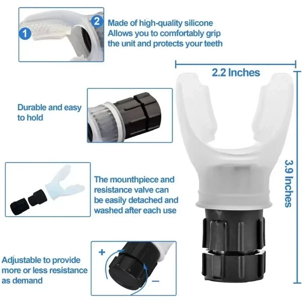 Miniatura: Breathing Exercise For Lungs Portable Breath Fitness Exerciser Device Endurance 
