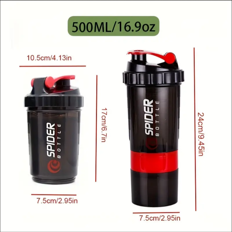 Miniatura: Shaker Bottle With Power Container 2 Tiers Protein Shakes Powder Shaker Bottle S