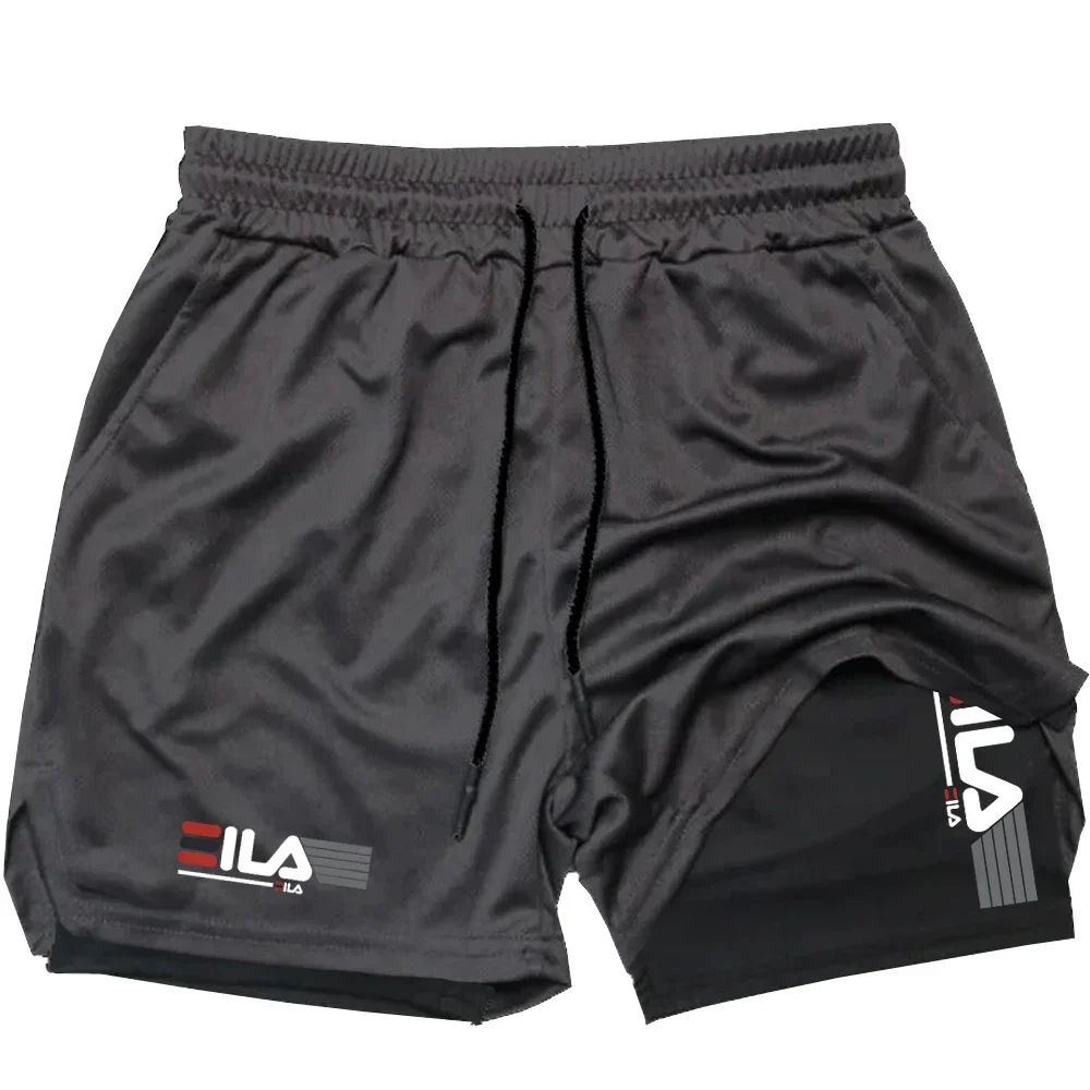 Men's Two-in-one Sports Shorts Breathable Casual Quick-drying Double-layer Short