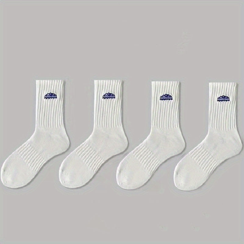 Miniatura: 4 pairs of unisex socks with oil painting pattern  thin breathable and versatile