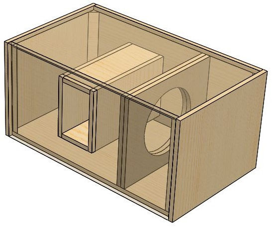 Fourth Order Slot Port subwoofer enclosure for one subwoofer