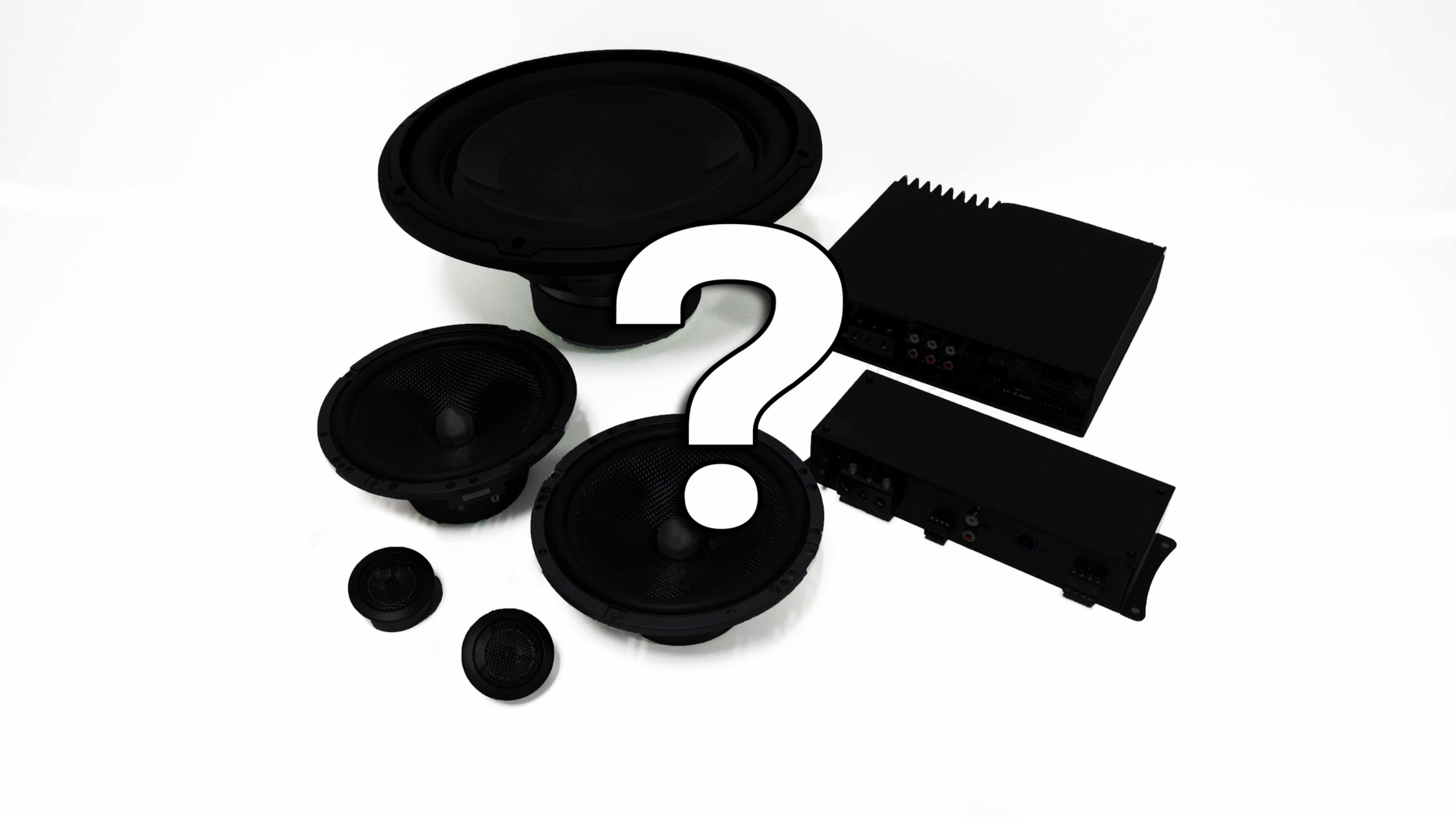 car audio gear with a large text question mark