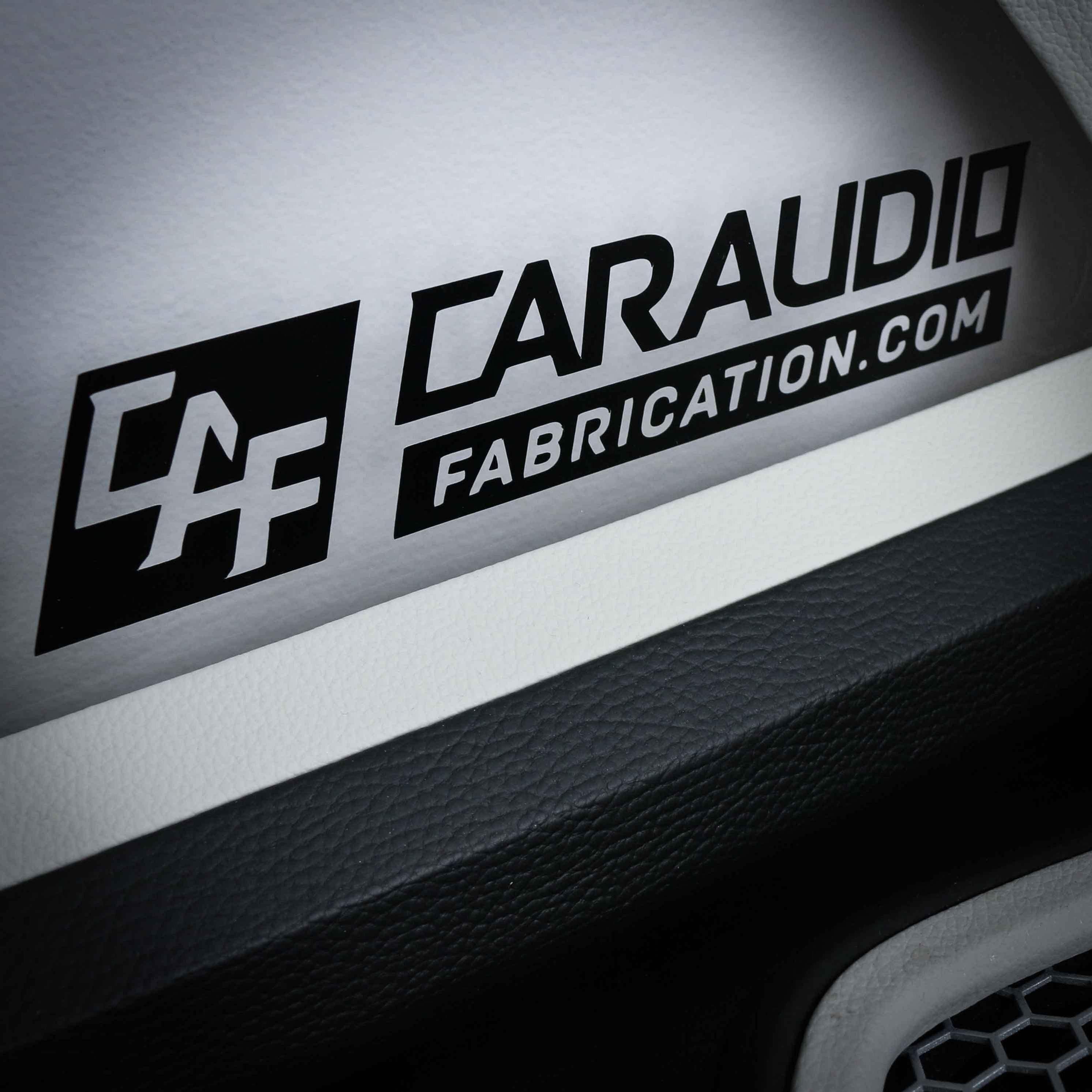 Car Audio Fabrication Logo Decal on acrylic window