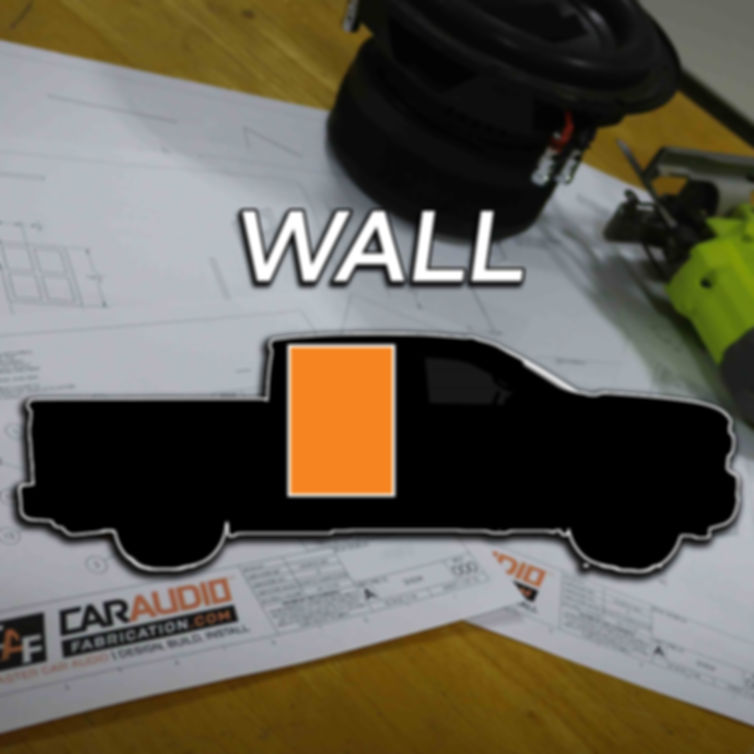 Truck graphic with wall subwoofer enclosure