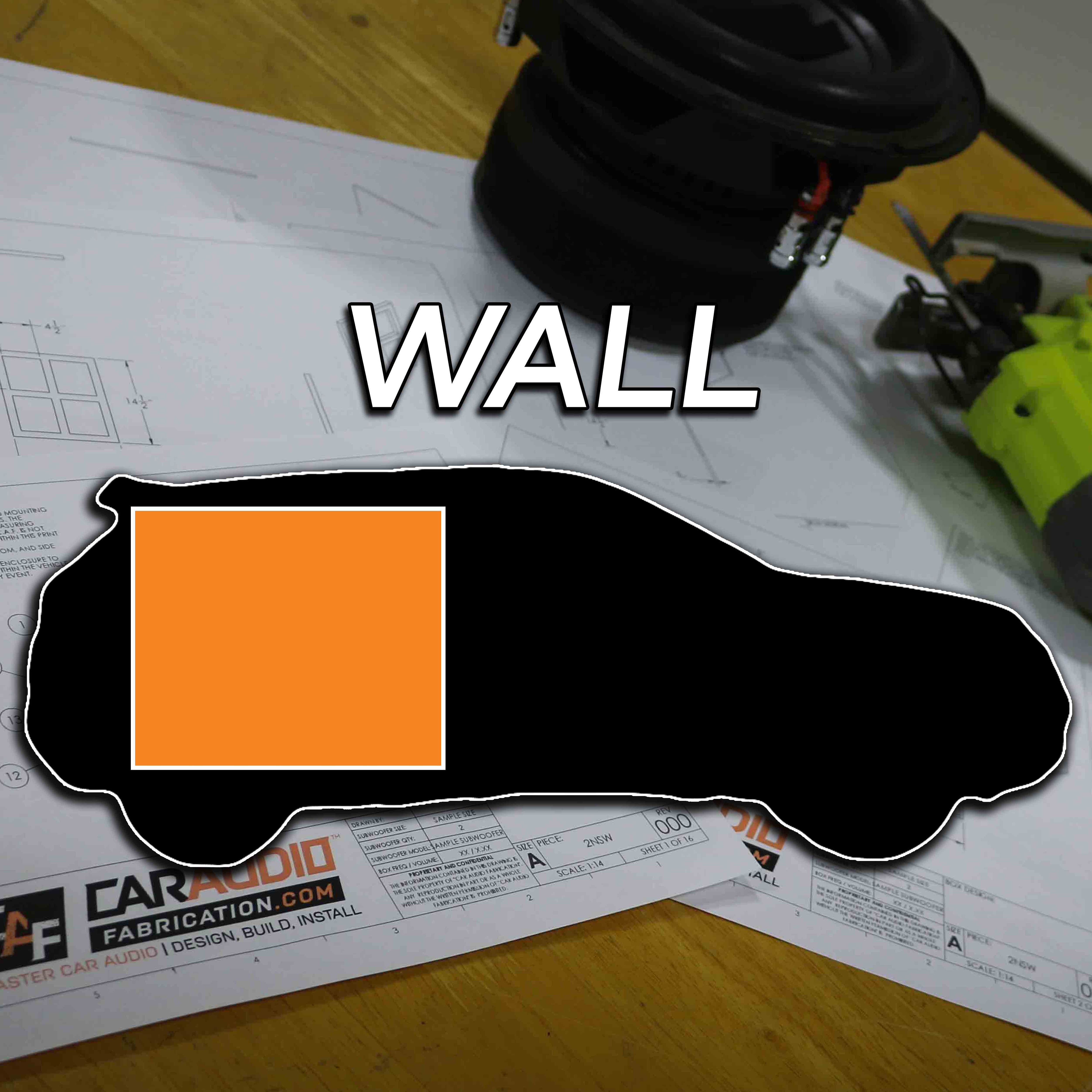 SUV graphic with wall subwoofer enclosure