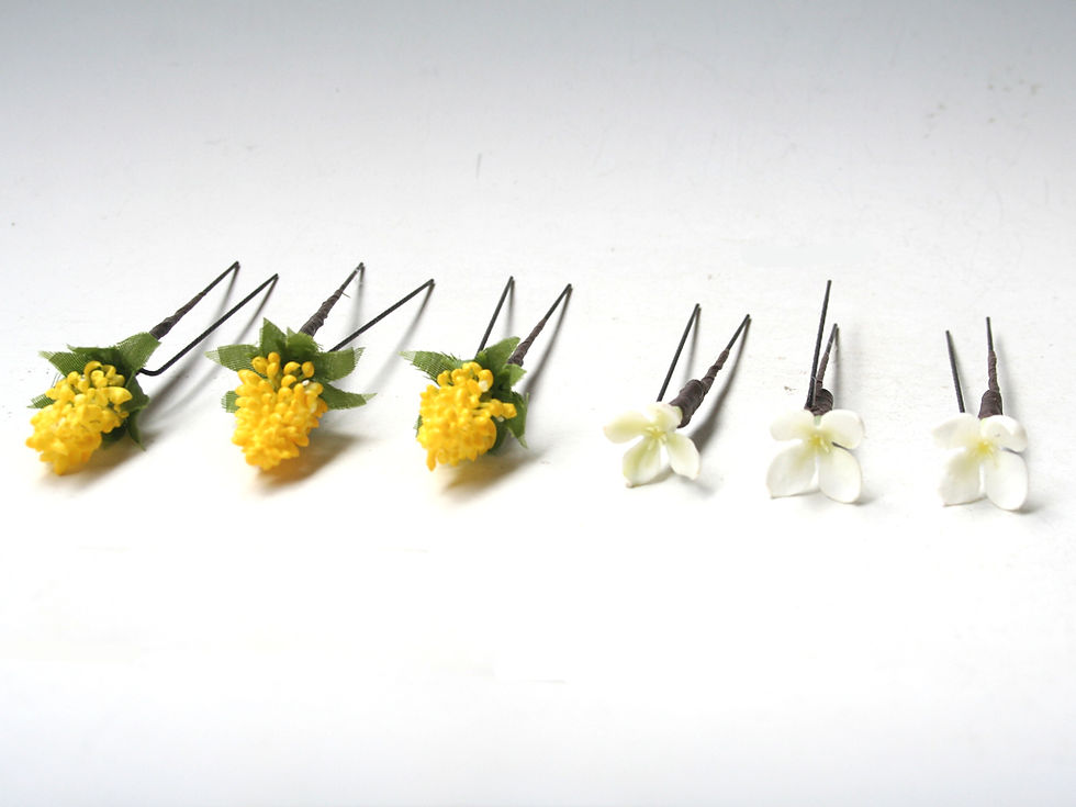 サムネイル： HA084：ガーベラと小花パーツ（30パーツ）の髪飾り