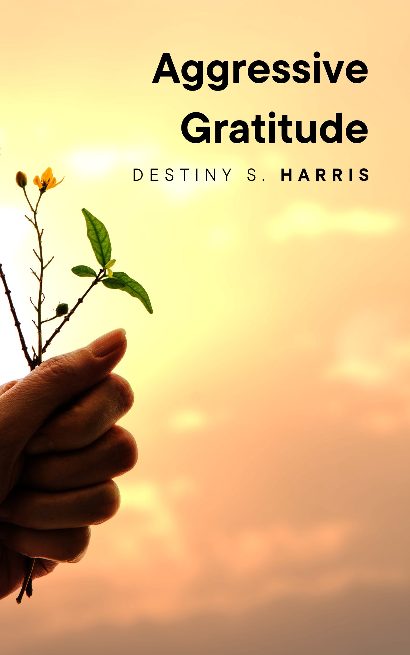 a human holding stems