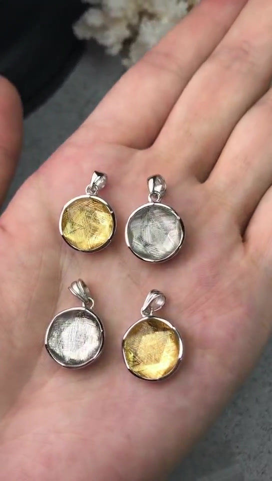 サムネイル： ギベオン六芒星ペンダントトップ　1つ　内径12mm