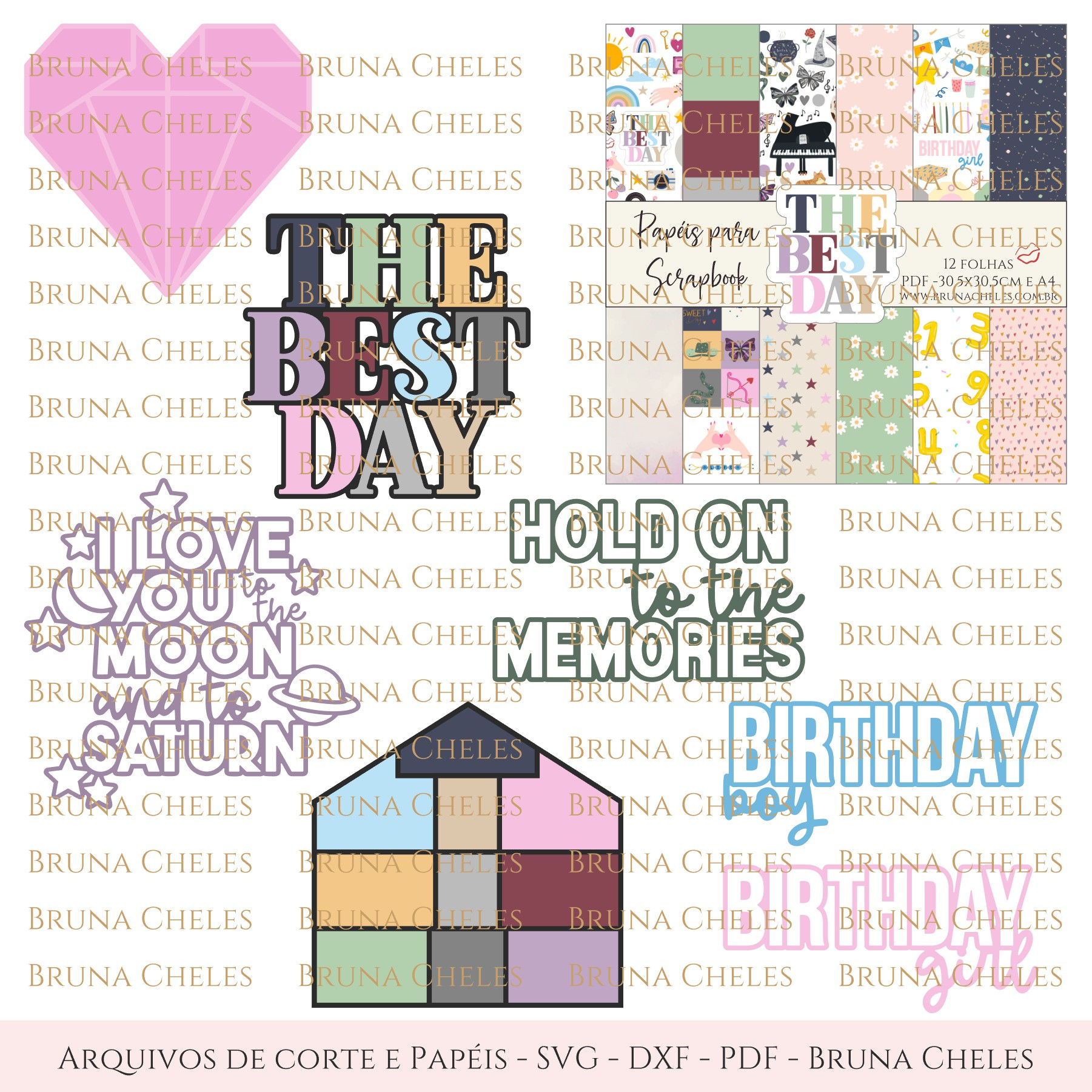 Combo The Best Day - Arquivos de Corte e Papéis