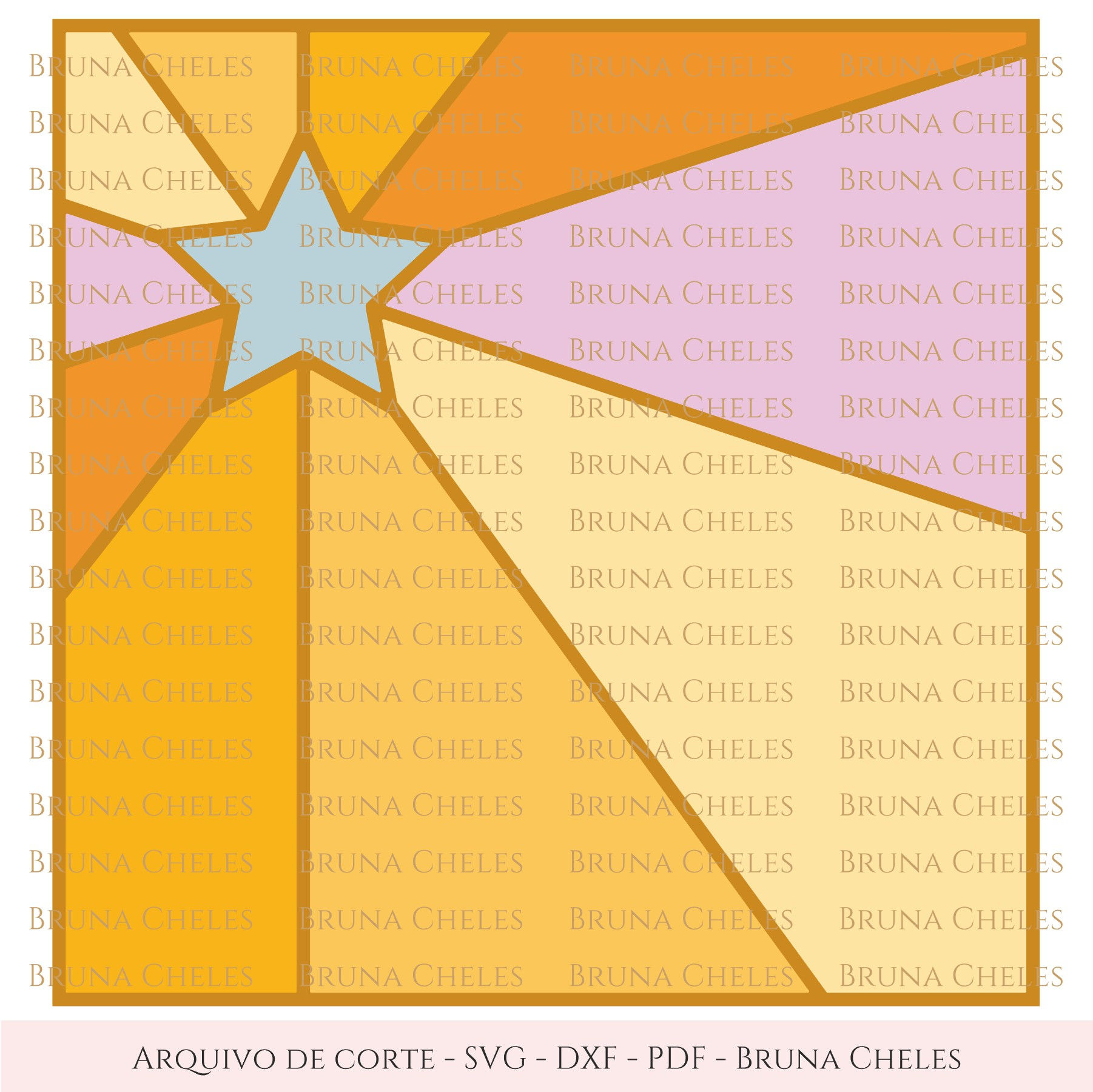 Base de estrela com raios