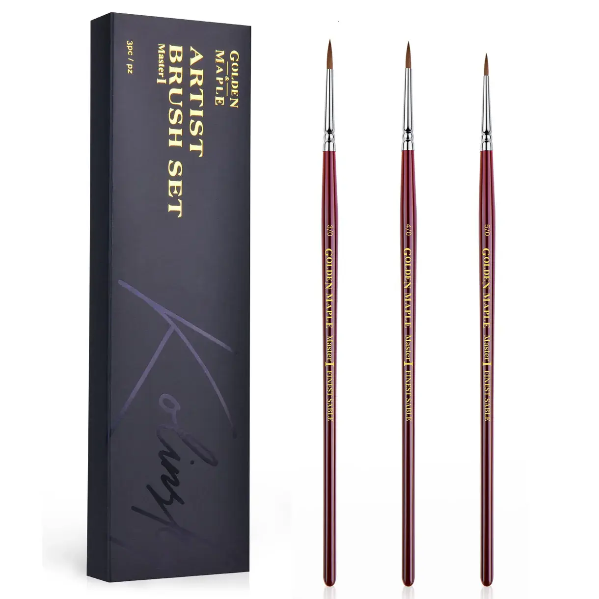 Golden Maple: Master Ⅰ: Kolinsky Paint Brush Set 2
