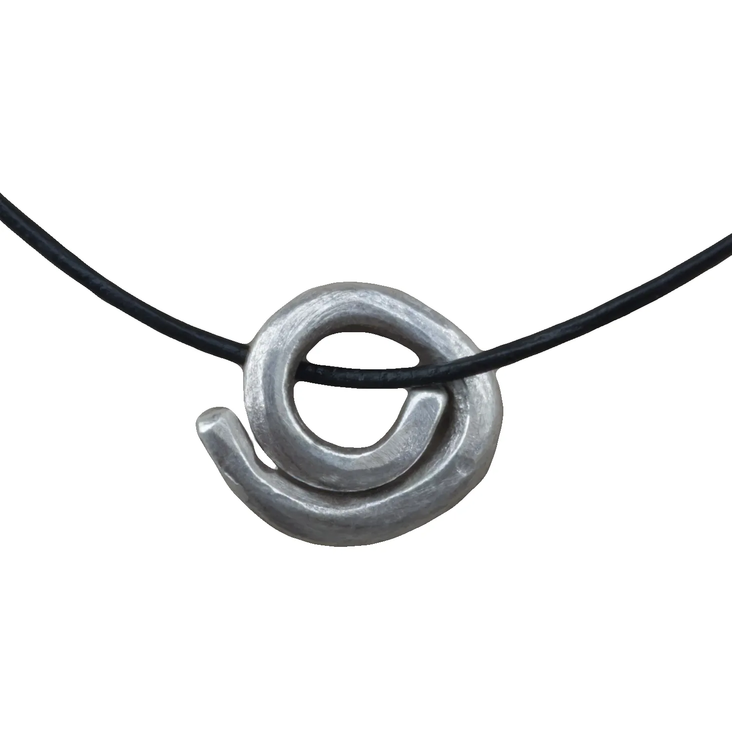 BergKaiser Vintage Silberanhänger Silberschwung M, Silberanhänger mit Lederband