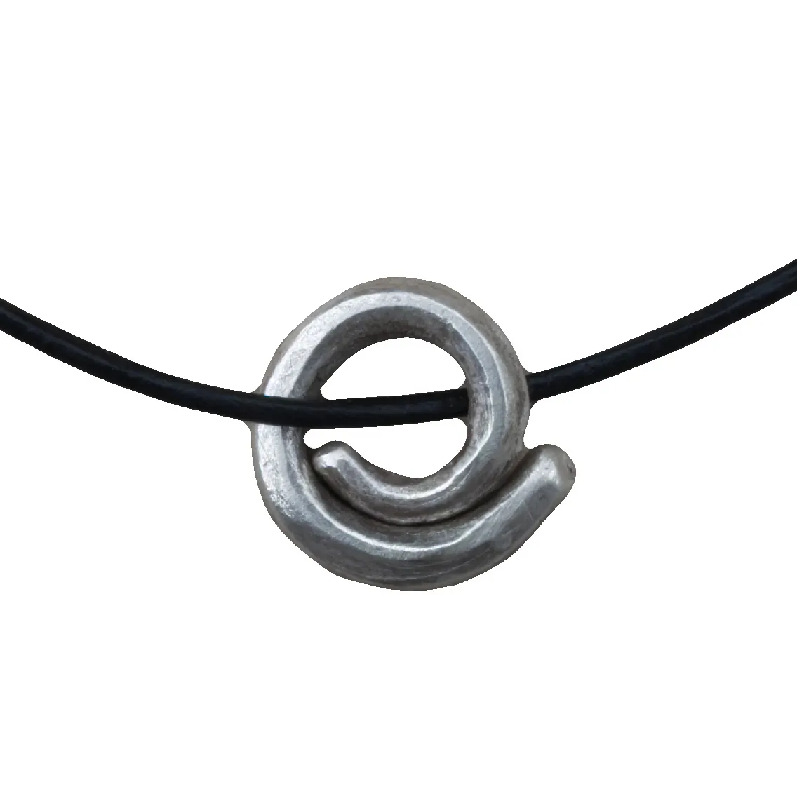 BergKaiser Vintage Silberanhänger Silberschwung S, Silberanhänger mit Lederband