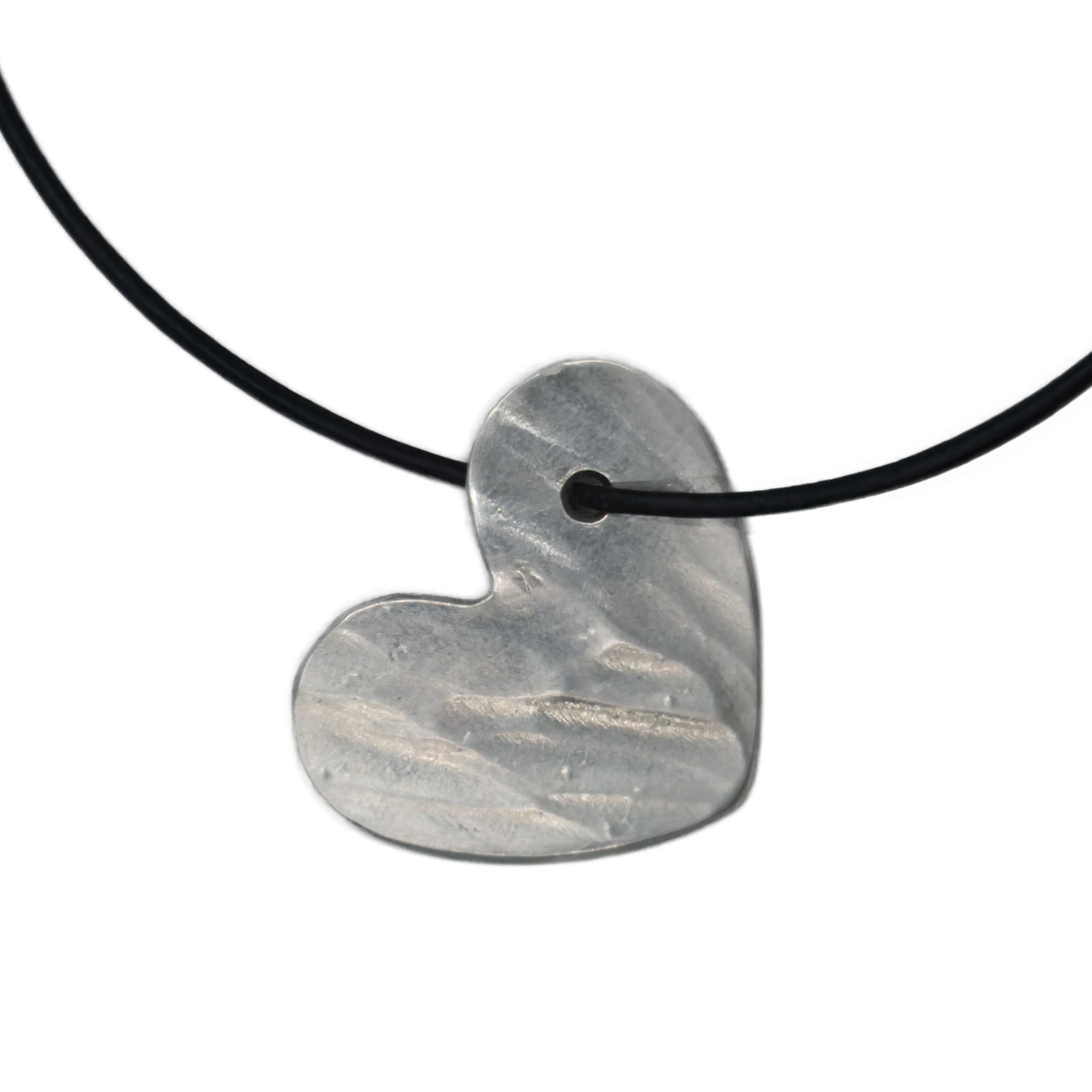 BergKaiser Silber Herz S, Silberanhänger mit Lederband, edel, schlicht