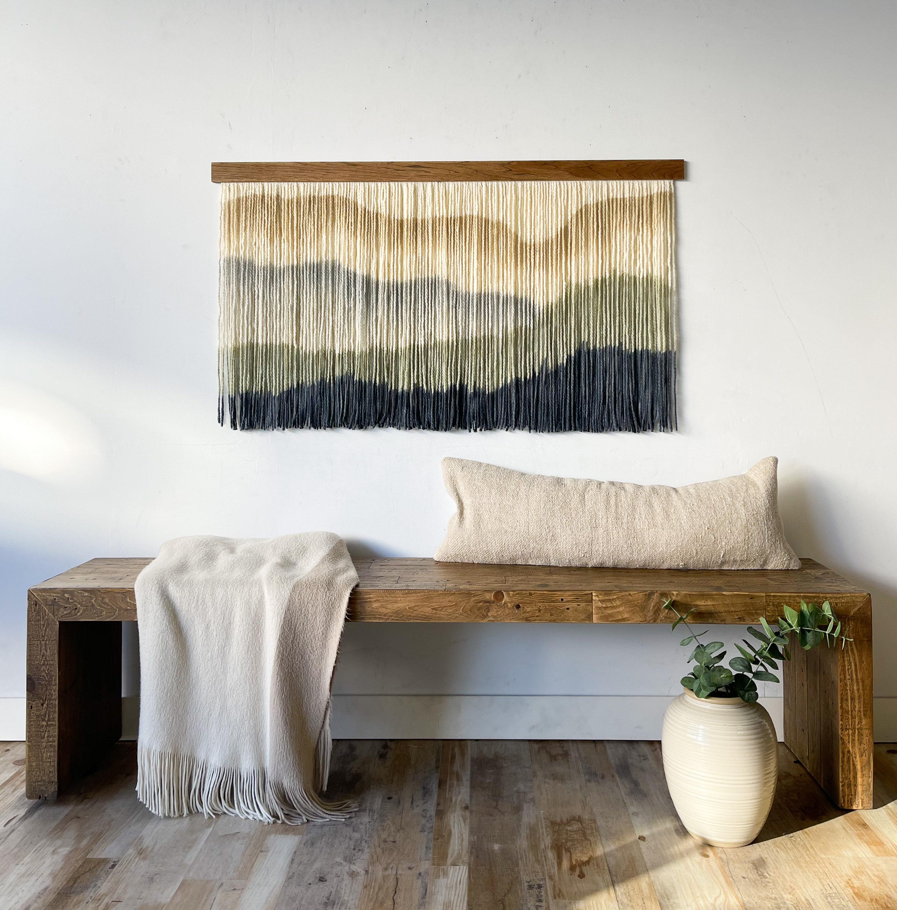 Tan Stripe with Gray, Green, Navy