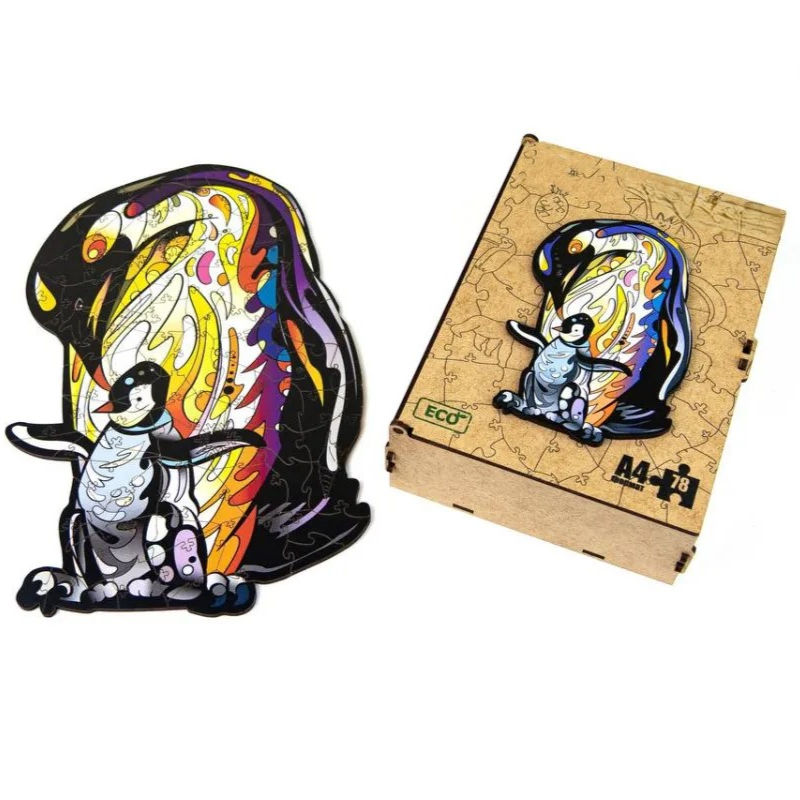 Elegantní dřevěné puzzle z přírodního materiálu pro děti