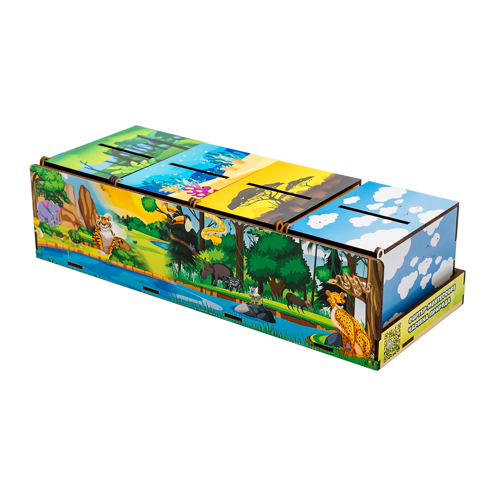 Sorter pro děti od 3 let – dřevěné destičky se zvířaty