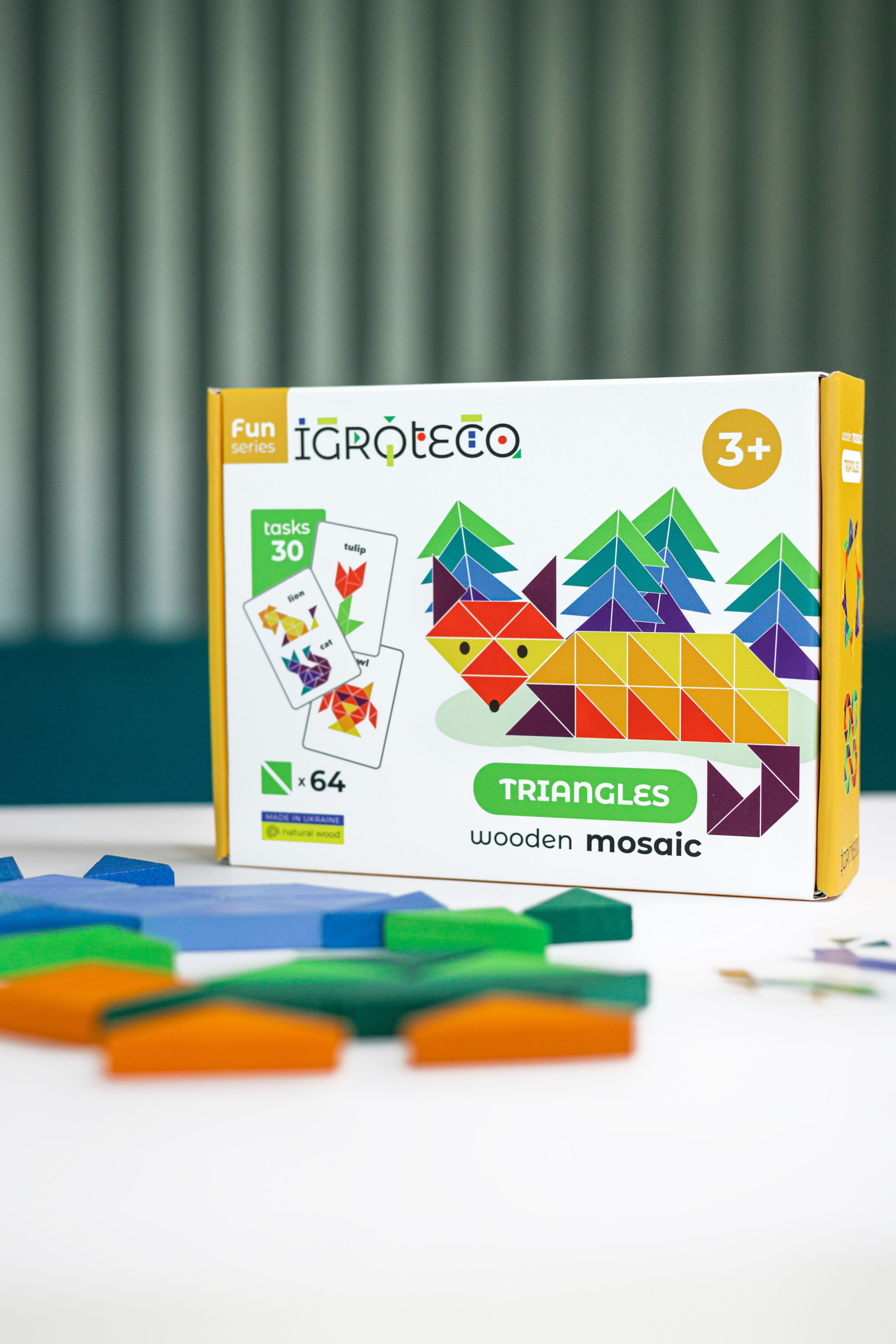 Dřevěná mozaika Trojúhelníky