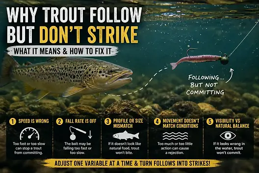fish chase lures but dont bite Chasebaits The Swinger Why Trout Follow But Don't