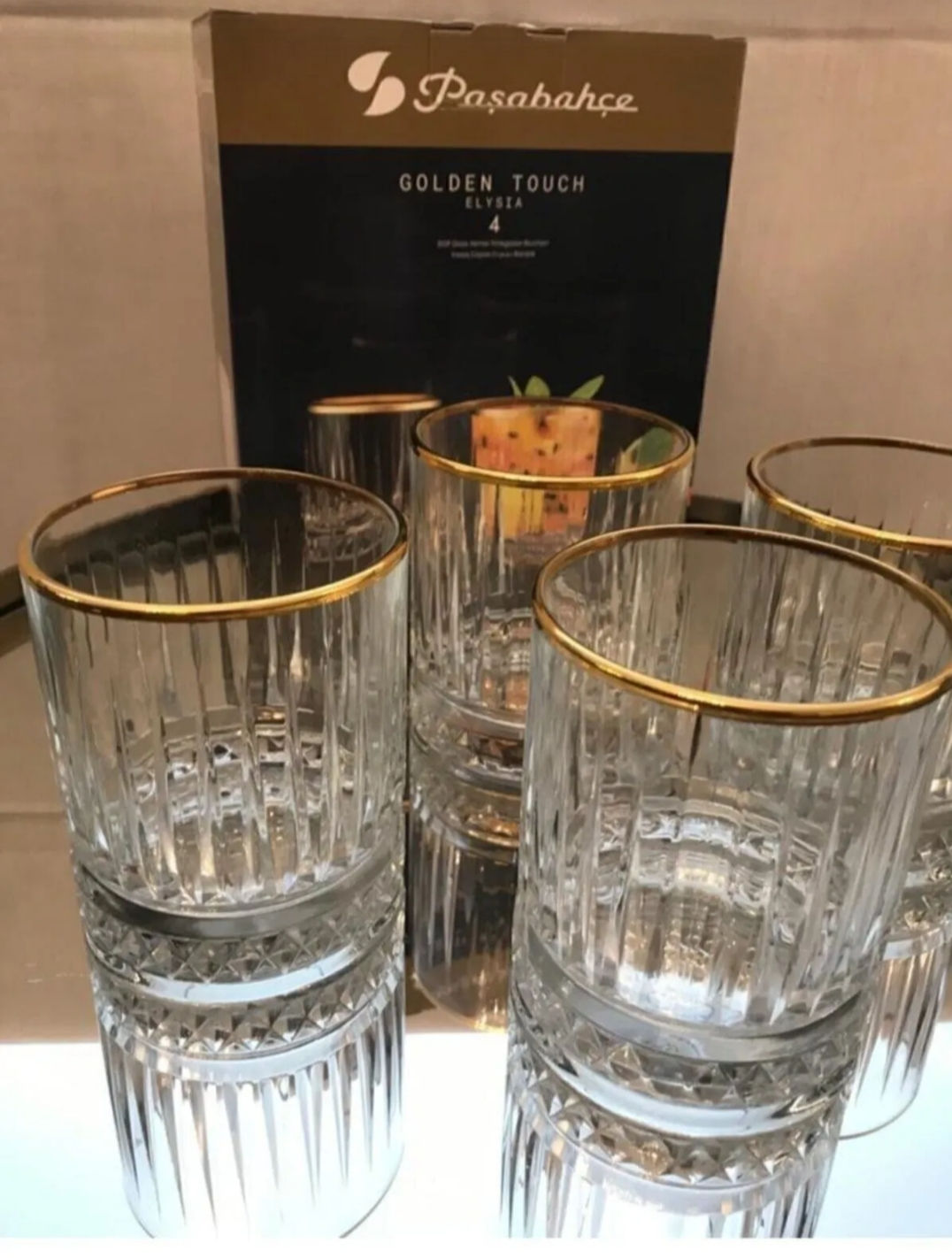 Paşabahçe Elysia Golden Touch 4 Adet Bardak 210 CC 