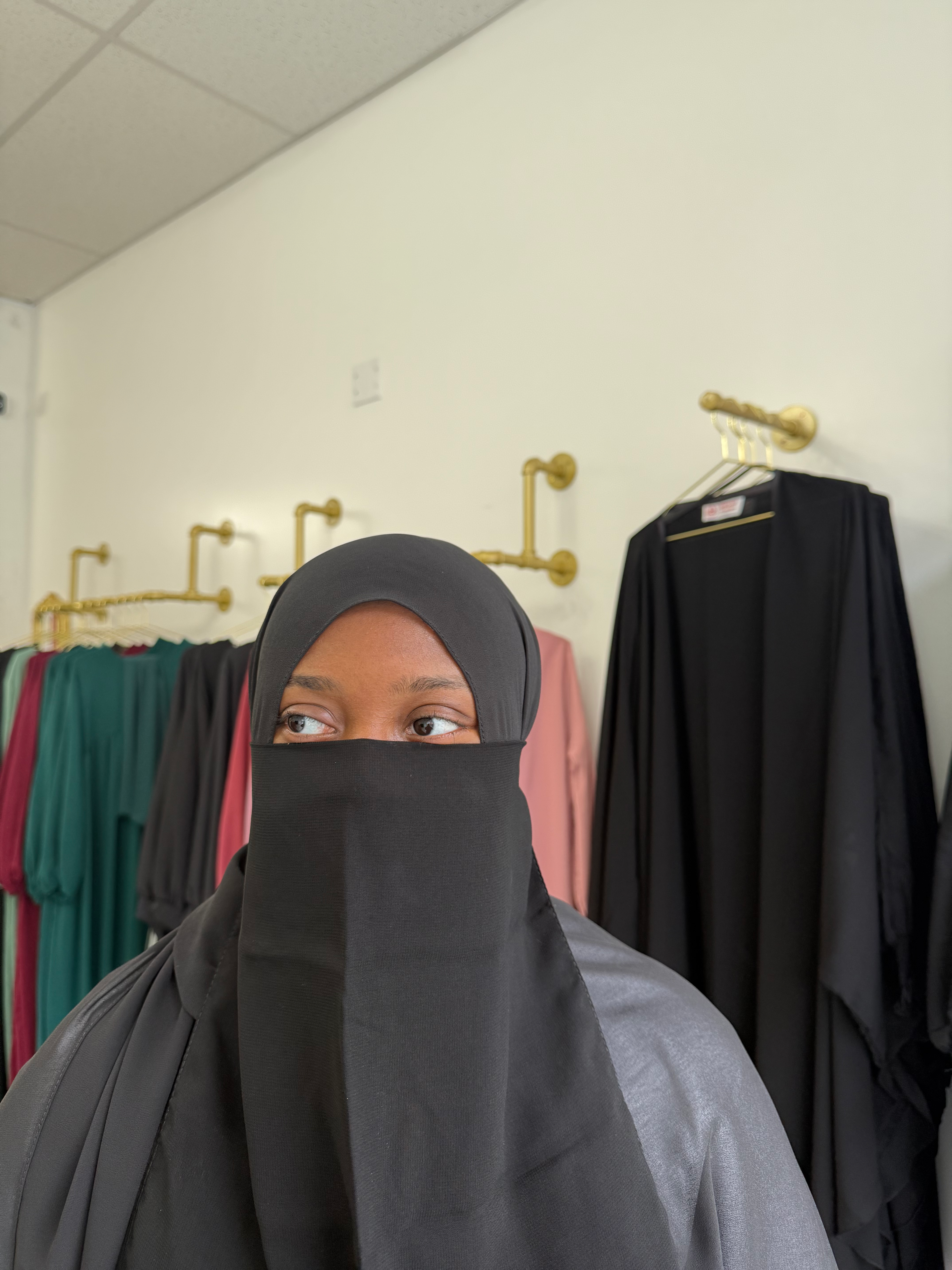 Long half niqab + band