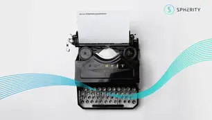 Vintage typewriter with a decentralized identifier (DID) typed on paper