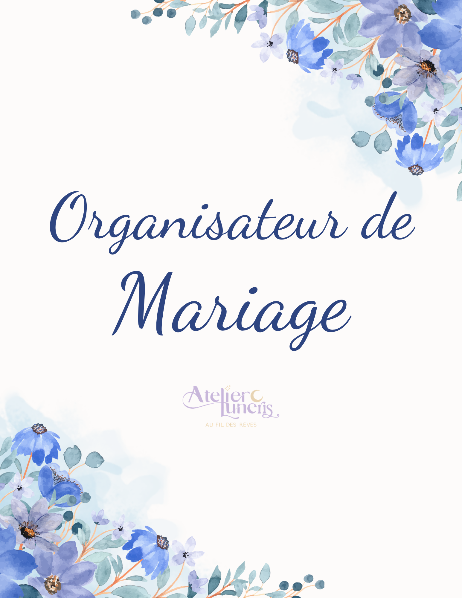 Organisateur de mariage thème bleu