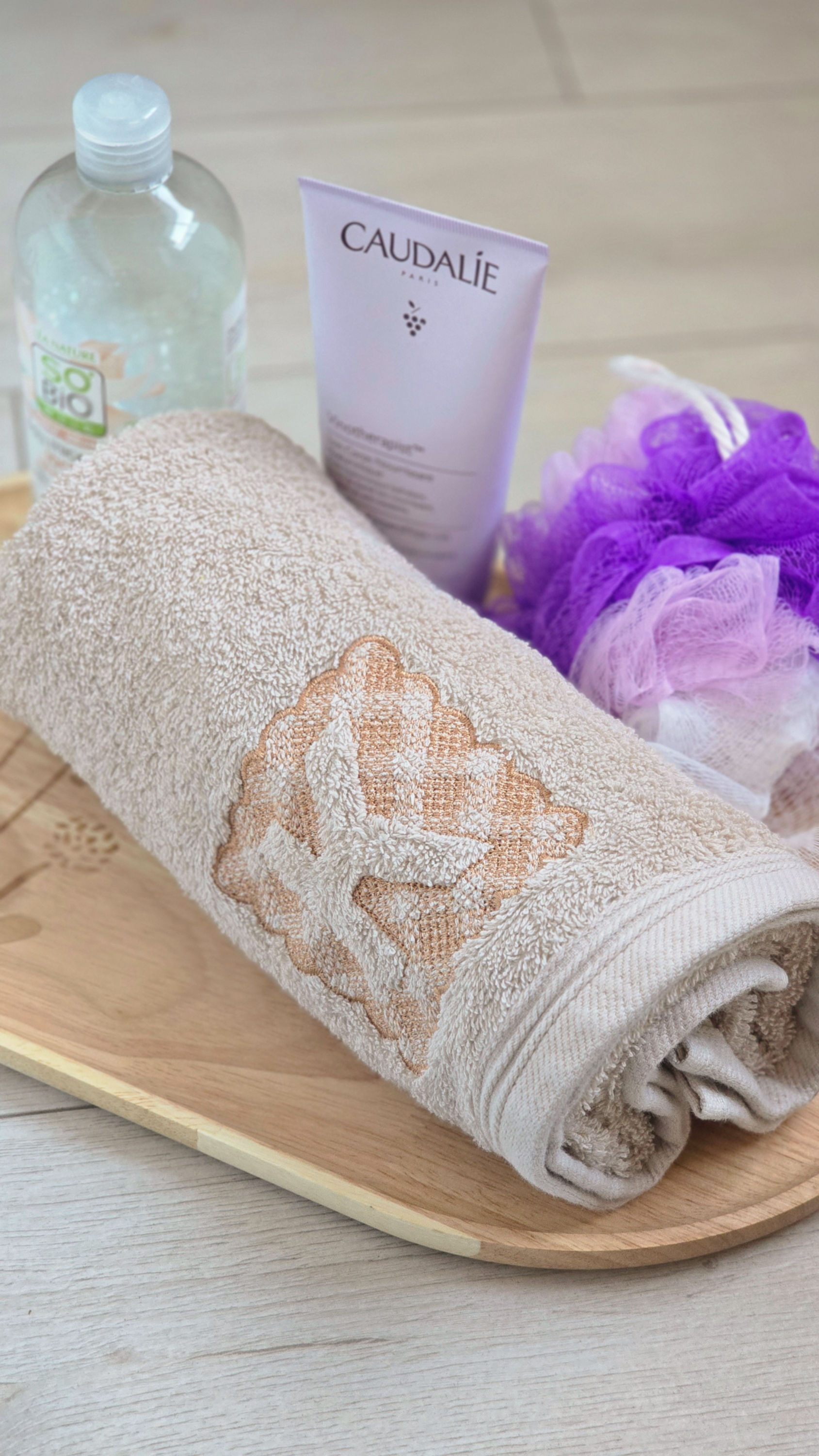 Drap de bain monogramme Petit Biscuit