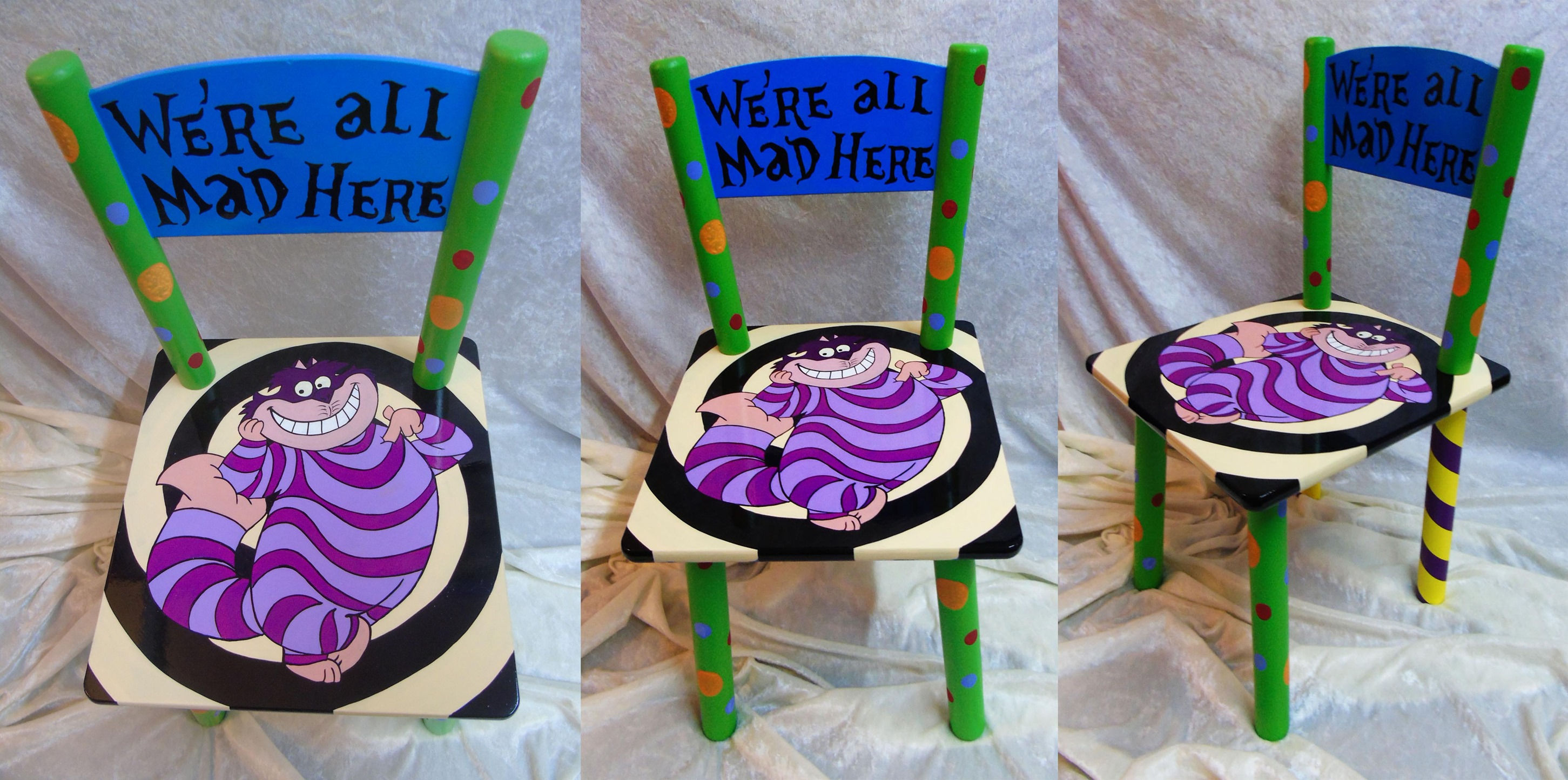 We're All Mad Here Cheshire cat Childs Chair
