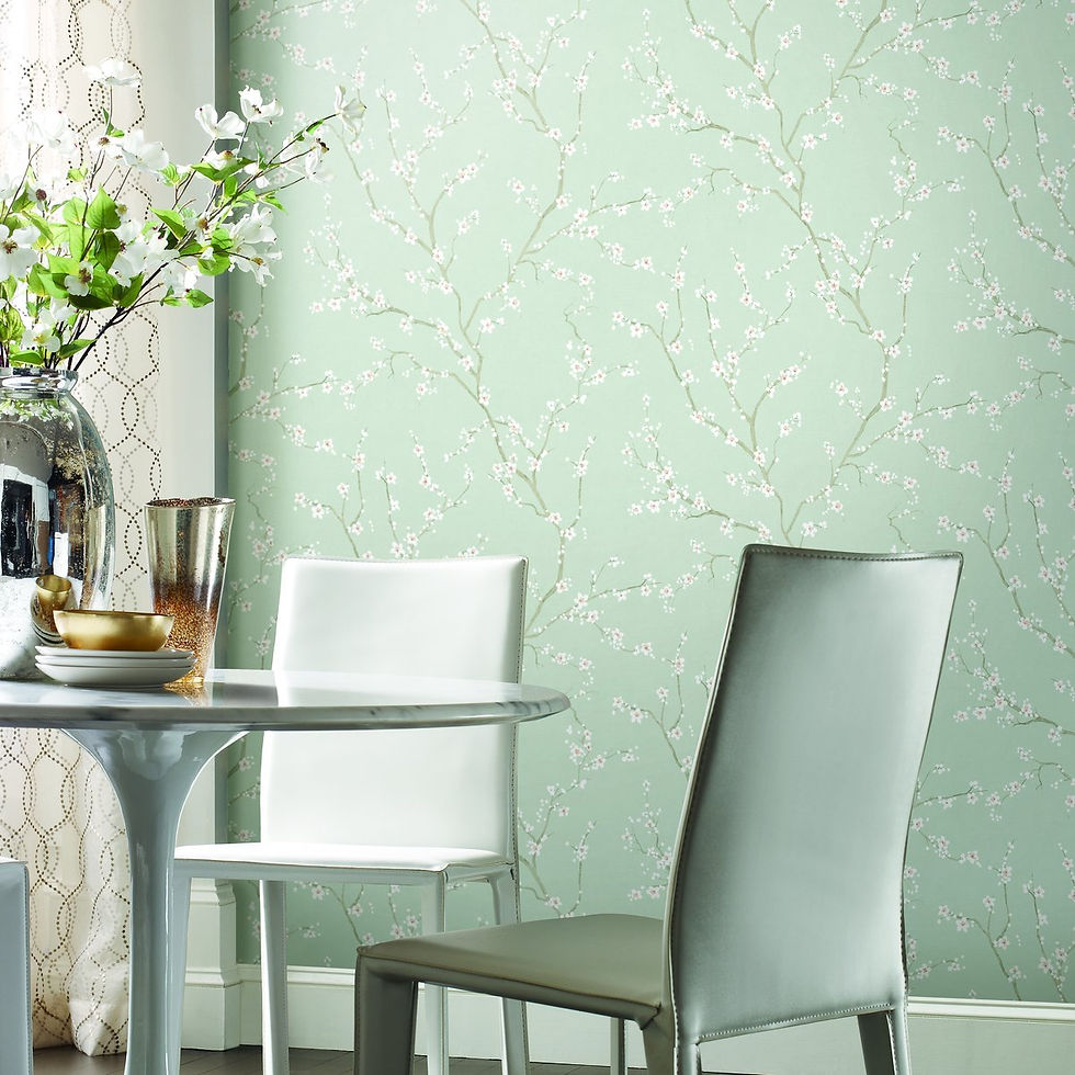 Thumbnail: Blue Cherry Blossom Peel & Stick Wallpaper by RoomMates for York Wallcoverings