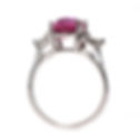 Oval Pink Sapphire 3 Stone Ring Downtown Los Angeles Diamond District