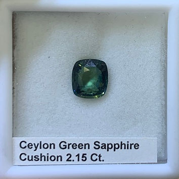 Blue Green Sapphire Cushion 2.15 Ct