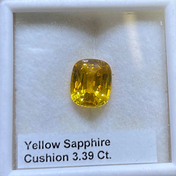 Yellow Sapphire Cushion 3.39 Ct