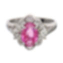 Pink Sapphire Diamond Halo Ring With Diamond Flower Cluster Downtown Los Angeles Diamond District