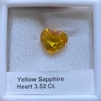 Yellow Sapphire Heart 3.52 Ct