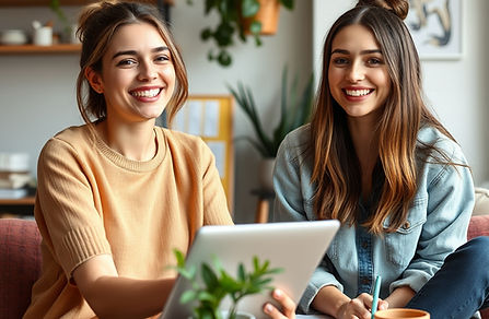 2 happy and cheerful young adult females, working and living independently.jpg
