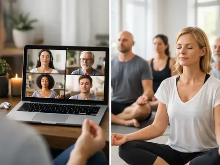 Gruppenmeditation online vs vor Ort