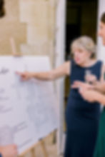 Wedding guests collaborating on a giant crossword puzzle networking activation