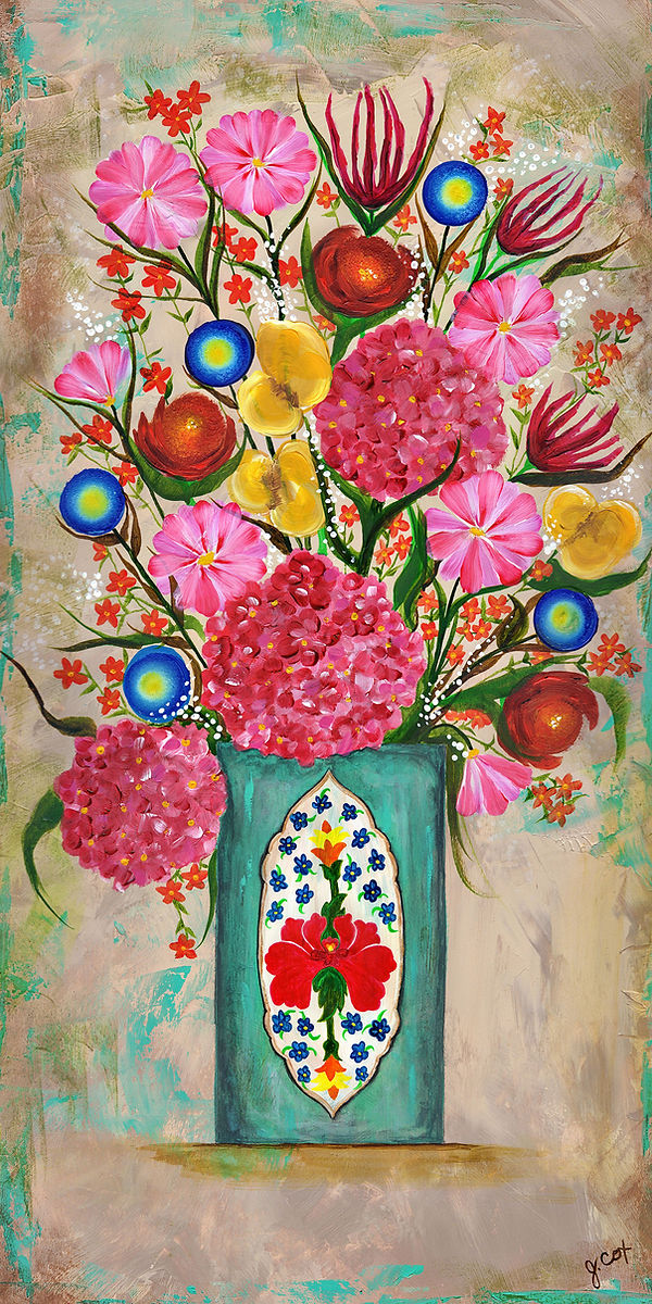 vintage tin painting