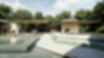 3d render of spillover pool with daybeds and elevated concrete walkway at One Mile Beach Port Stephens