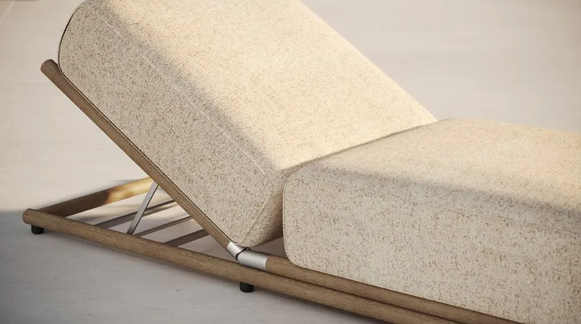 Posh gold and plush cushioning sun lounger chair